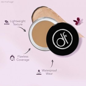 Dermaflage Crème anti-cernes imperméable, maquillage imperméable à couverture complète, promesse de correspondance des couleu