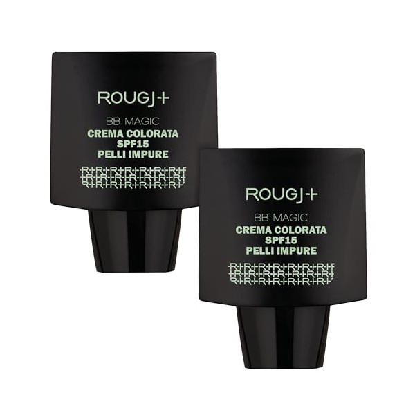 Rougj BB Magic Crème Teintée SPF15 Lot de 2 Peaux Mixtes à Grasses – BB Crème Anti-Imperfections, Hydratante, Sébo-Régulatric