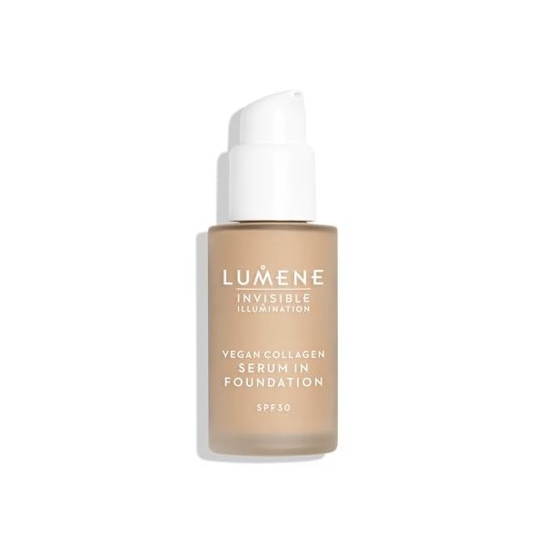 LUMENE Fond de teint sérum teinté Invisible Illumination | SPF30 | Teinte 04 | Couvrance légère et lumineuse | Enrichi en col