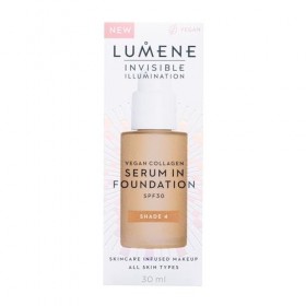 LUMENE Fond de teint sérum teinté Invisible Illumination | SPF30 | Teinte 04 | Couvrance légère et lumineuse | Enrichi en col