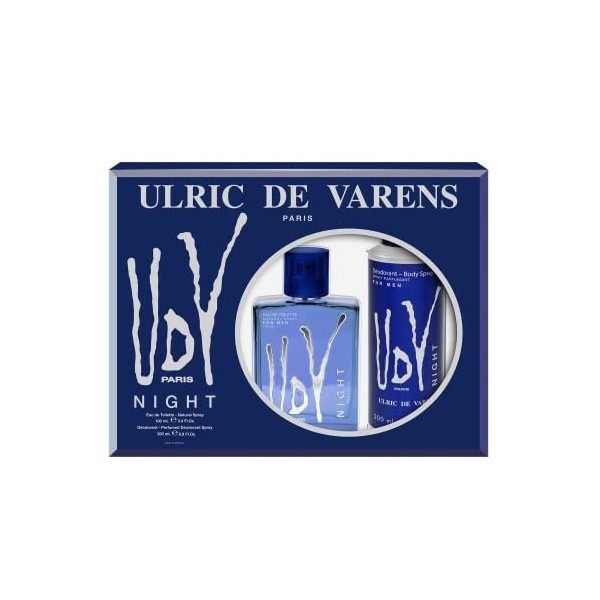 Ulric de Varens Coffret UDV Night Eau de Toilette, 100 ml + Déodorant, 200 ml, 1 Unité