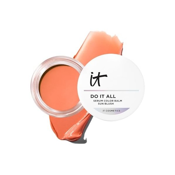 IT COSMETICS, Blush Crème + Bronzer 2 en 1 Confidence In A Sun Blush, Effet Bonne Mine, Autobronzant, Teint Glowy, À lAcide