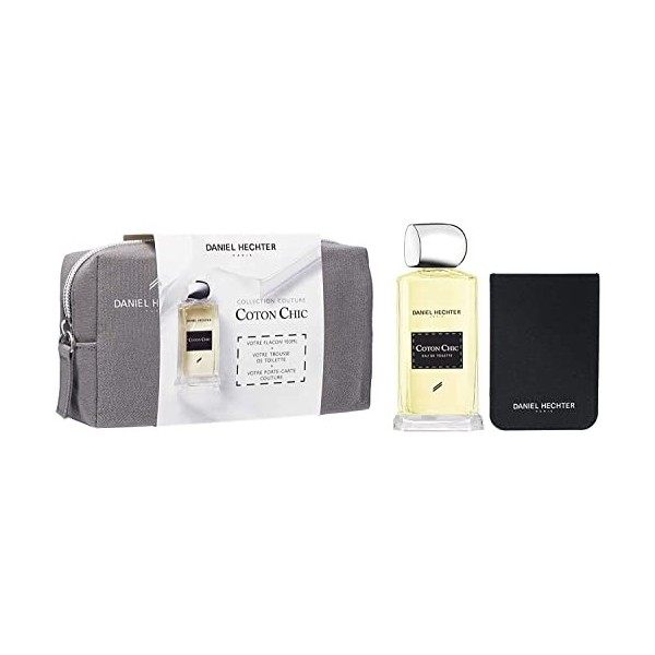 Daniel Hechter - Trousse Collection Couture Coton Chic - Eau de Toilette 100 ml & Porte-Carte - Coffret Cadeau Homme