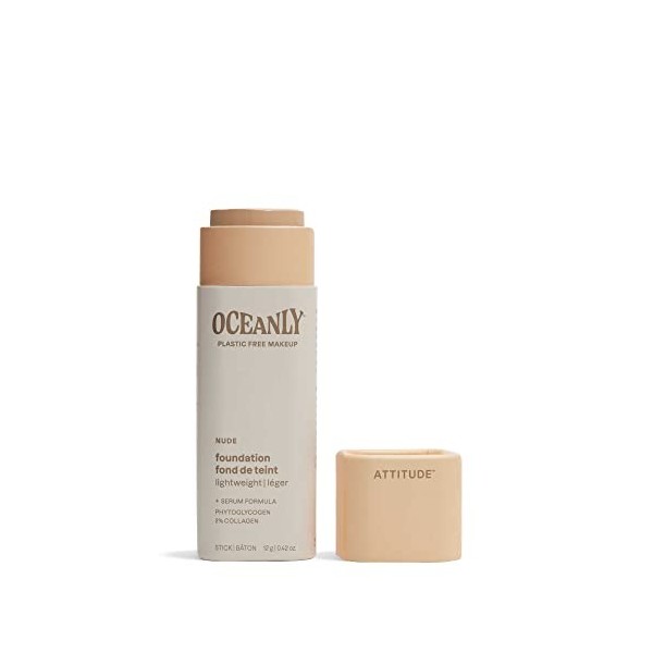 ATTITUDE Oceanly Fond de Teint, EWG Verified, Phytoglycogène Hydratant, Ingrédients dOrigine Naturelle, Perfecteur de Teint 