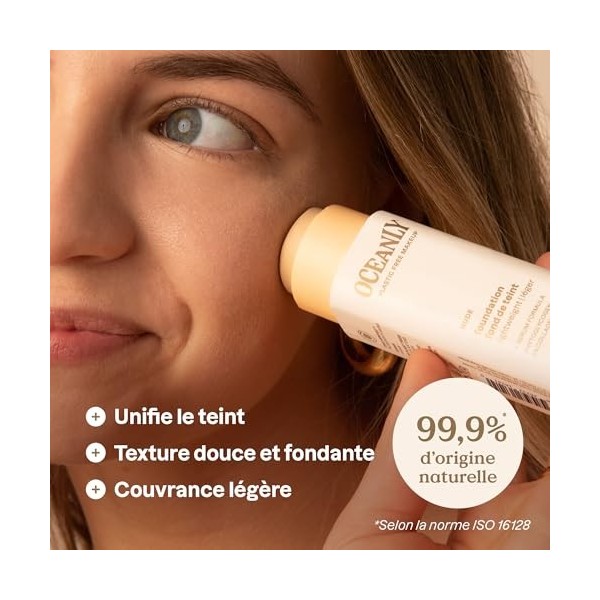 ATTITUDE Oceanly Fond de Teint, EWG Verified, Phytoglycogène Hydratant, Ingrédients dOrigine Naturelle, Perfecteur de Teint 