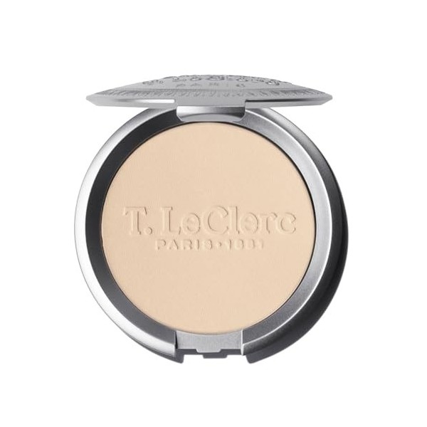 T. LeClerc - Poudre de Riz Compacte - 05 CAMELIA - Poudre teint visage - Poudre compacte Matifiante et Fixatrice Longue Tenue