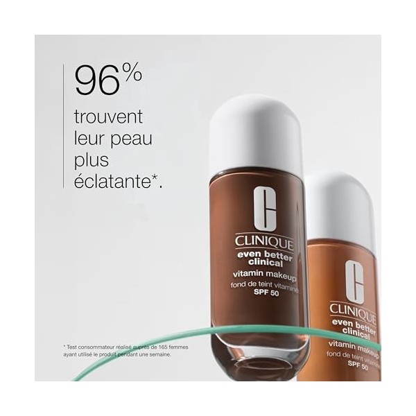 Clinique Even Better Clinical Fond de Teint Vitaminé SPF 50 Vitamines C, E + B3 | Couvrance Légère + Fini Radieux, 30 ml