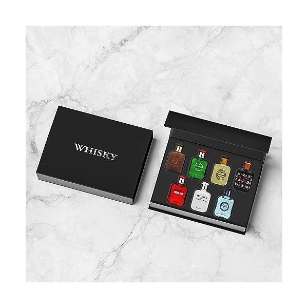 WHISKY Collection de Parfum • Coffret 7 Miniatures • Eau de Toilette • Parfums Homme • Pour lui • Cologne • EVAFLORPARIS