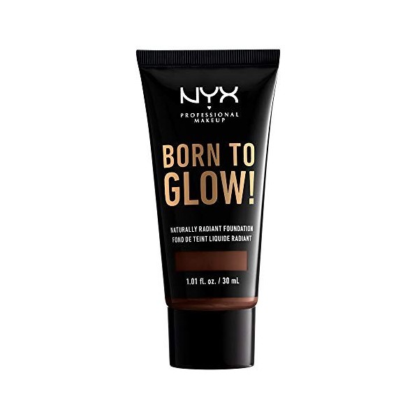 NYX PROFESSIONAL MAKEUP Fond de teint Born To Glow Naturally Radiant, couverture moyenne, expresso profond