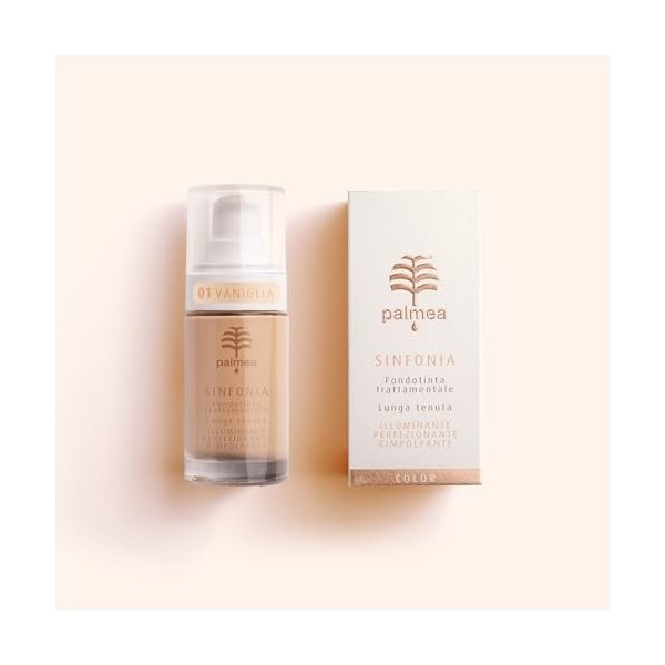 Palmea | Ligne Color | Symphonie Fondation Négociante - Longue tenue - Illuminant Perfectionnant Repulpant 01 Vanille, 30 ml
