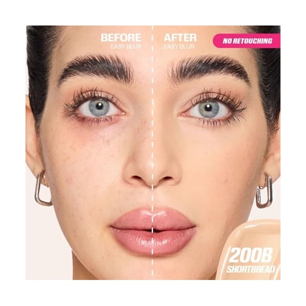 HUDABEAUTY Bella Easy Blur Natural Fond de teint aérographe, 30 ml, 200B SHORTBREAD, 30 ml, 1 pièce 