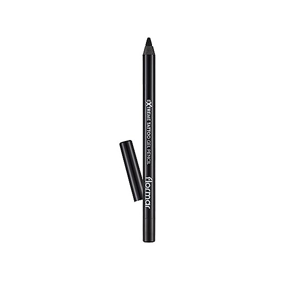 Flormar Extreme Tattoo Gel Pencil – Eyeliner Gel Waterproof Effet Tattoo – Crayon Pailleté Prune Hautement Pigmenté – Maquill
