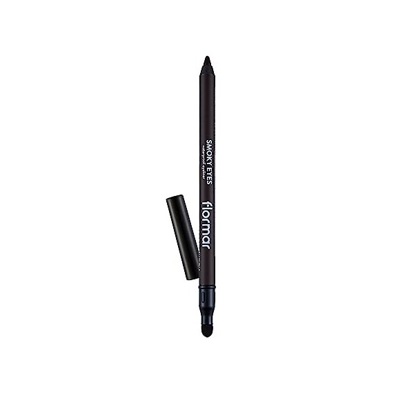 Flormar Smoky Eyes Waterproof Eyeliner – crayon yeux waterproof longue tenue avec applicateur éponge – couleur intense, textu