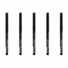 essence Lot de 5 crayons pour les yeux Long-LASTING N° 01 - Noir - Longue durée - Définisseur - Végétalien - Imperméables - S