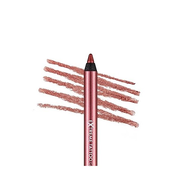 Flormar Extreme Tattoo Gel Pencil – Eyeliner Gel Waterproof Effet Tattoo – Crayon Pailleté Prune Hautement Pigmenté – Maquill