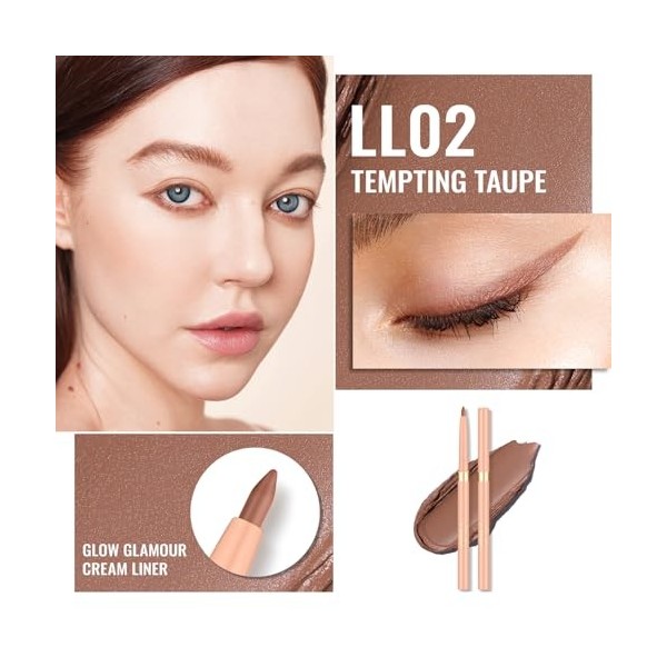 OULAC Crayon Yeux Waterproof, Eye Liner et Lip Liner Nu Mat avec Couleur Intense, Eyeliner Anti-salissures Texture Lisse et C