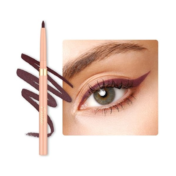 OULAC Crayon Yeux Waterproof, Eye Liner et Lip Liner Prune Mat avec Couleur Intense, Eyeliner Anti-salissures Texture Lisse e