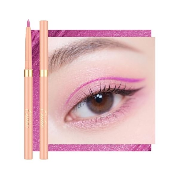 OULAC Crayon Yeux Waterproof, Eye Liner et Lip Liner Rose lilas Mat avec Couleur Intense, Eyeliner Anti-salissures Texture Li