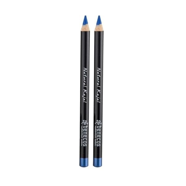 benecos Natural Cosmetics - Crayon Kayal - sans Talc - Bleu Vif Lot de 2 