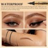 Crayon Sourcil And Crayon Eye Liner Noir 2 In 1-Liner & Waterproof, Tracé Précis Pour Des Sourcils Et Un Eye-Liner Longue Ten