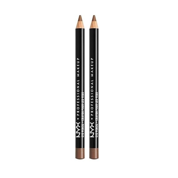 NYX Professional Makeup - Slim Eye Pencil - Crayon eyeliner - Fins et affûtés - Formule crémeuse - Longue tenue - Light Brown