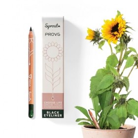 SproutWorld & PROVG Eyeliner Résistant à leau | Texture Lisse & Douce | Formule Végane | Crayon Eyeliner Plantable avec Grai