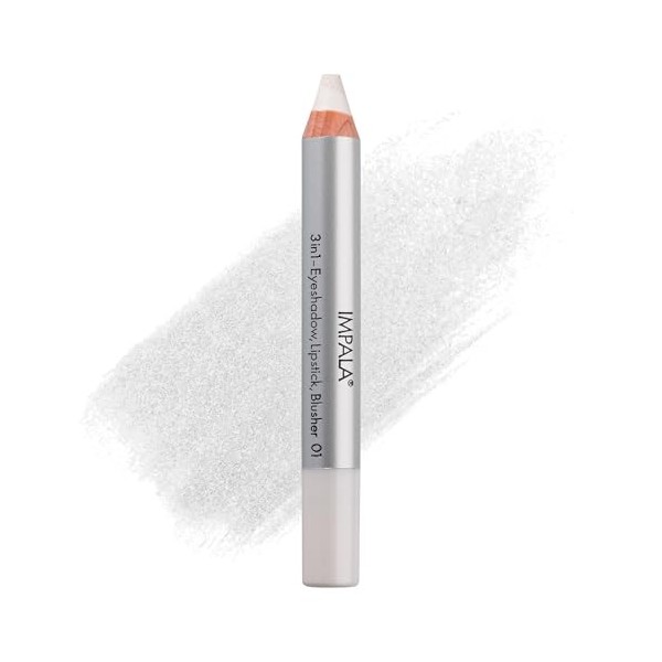 Crayon Jumbo Impala 3 en 1 | Couleur 01 Blanc | Ombre à Paupières, Rouge à Lèvres et Fard à Joues | Texture Lisse et de Longu