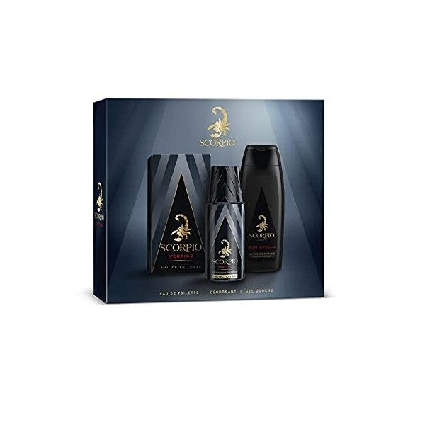 SCORPIO - Vertigo Coffret pour Homme - Coffret Cadeau Homme - 3 produits - Eau de Toilette + Déodorant + Gel Douche