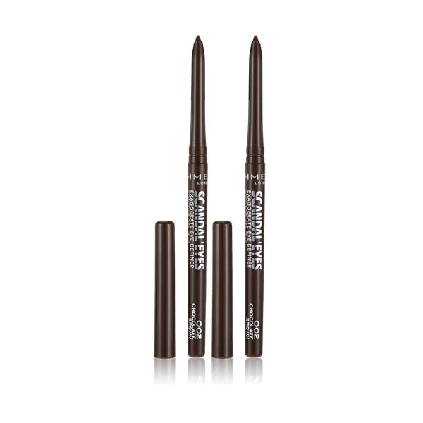 Rimmel Crayon Scandaleyes Exaggerate Eye Definer, 002 Chocolate Brown, 0.35g Lot de 2