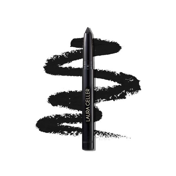 LAURA GELLER NEW YORK Matita Occhi Kohl Kajal Lunga Tenuta Deep Black – Matita per Occhi Idratante e Intensa con Temperino 