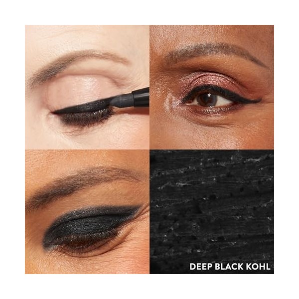 LAURA GELLER NEW YORK Matita Occhi Kohl Kajal Lunga Tenuta Deep Black – Matita per Occhi Idratante e Intensa con Temperino 