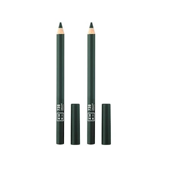 3INA MAKEUP - The Eye Pencil 738 - Vert foncé - Crayon pour les Yeux - Formule Longue Durée - Texture Crémeuse - Couleur Inte