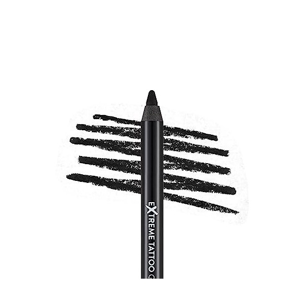 Flormar Extreme Tattoo Gel Pencil – Eyeliner Gel Waterproof Effet Tattoo – Crayon Pailleté Prune Hautement Pigmenté – Maquill