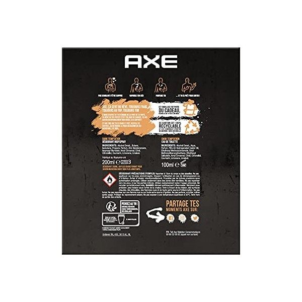 AXE Coffret 2 Produits Homme Eau de Toilette & Déodorant Dark Temptation, Idée Cadeau Homme Original