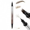 Erinde Crayon Sourcils Microblading 2 en 1, Crayon Sourcils Waterproof, Pointe Multi-Ramifications et Pointe Précise, Maquill