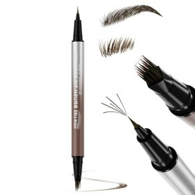 Erinde Crayon Sourcils Microblading 2 en 1, Crayon Sourcils Waterproof, Pointe Multi-Ramifications et Pointe Précise, Maquill