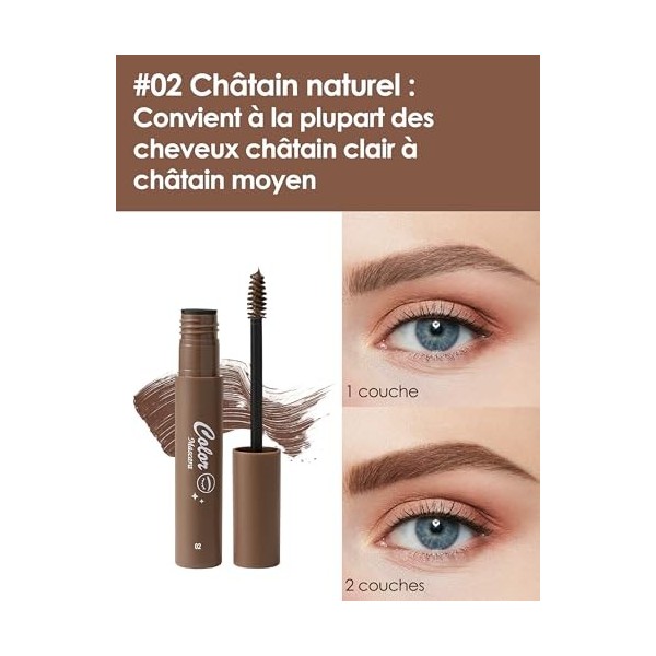 Erinde Mascara à Sourcils et Eyebrow Gel,Gel Haute Pigmentation,Résultat Précis et Naturel,Application Facile,Longue Tenue,Ré