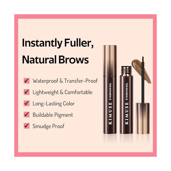 KIMUSE Eyebrow Gel, Teinture pour Sourcils Longue Tenue, Gel pour Sourcils Imperméable, Anti-Transfert, Résistant aux Taches,...