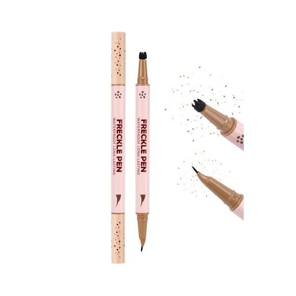 Erinde Stylo 2 en 1 pour taches de rousseur et taches de rousseur - Résistant à leau et durable - Avec pointe précise à 15° ...
