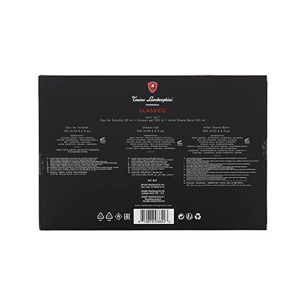 Tonino Lamborghini Classico Coffret cadeau 3 pièces Eau de toilette 125 ml Gel douche 100 ml Baume après-rasage 100 ml