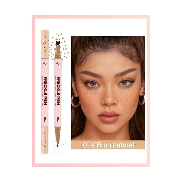 Erinde Stylo 2 en 1 pour taches de rousseur et taches de rousseur - Résistant à leau et durable - Avec pointe précise à 15° ...