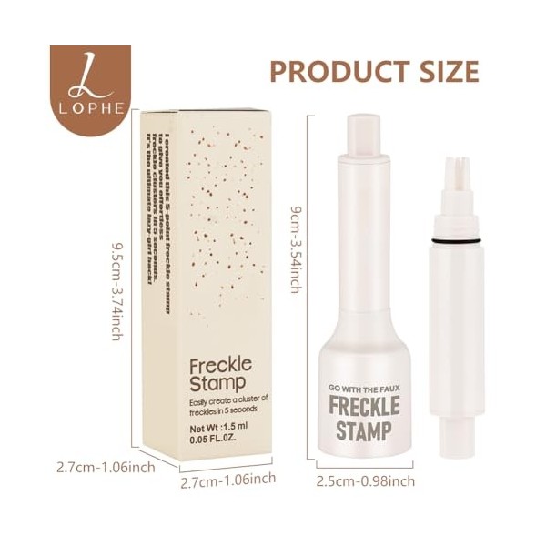 LOPHE Stylo à Taches de Rousseur - Points Naturels Réglables, Tenue Imperméable 12H, Formule Douce - Pour Tous Styles Quotid ...