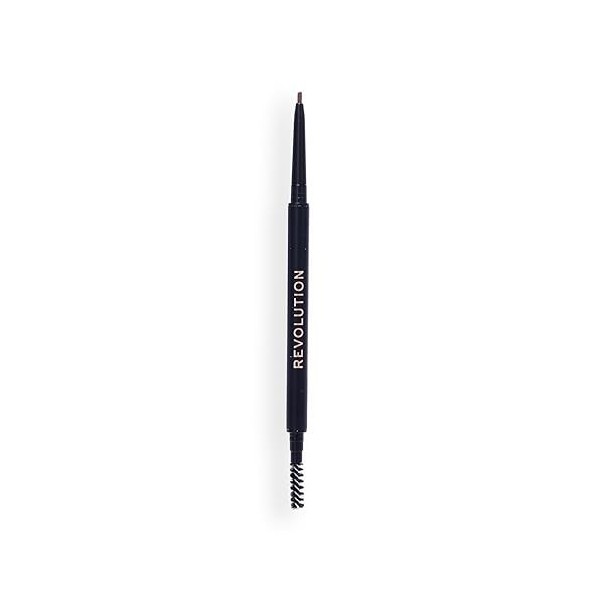 Revolution Precise Brow Pencil, Crayon Sourcils Double Embout avec Brosse pour Sourcils Nets et Précis, Warm Medium Brown, 0,