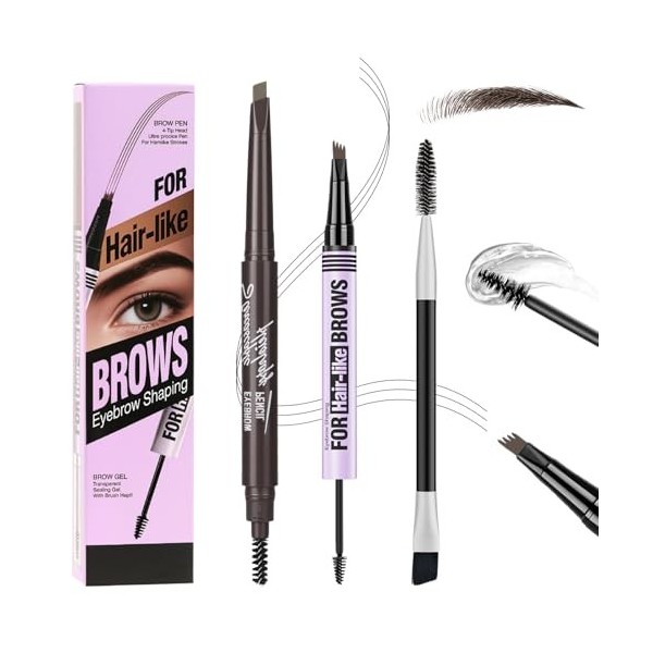BUTBU Crayon à Sourcils liquide, 3D Crayon Sourcil Microblading, Crayons Yeux, Express Brow Ultra Slim, Teinture Sourcil, Lon