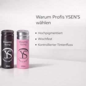 YSEN’S Fil de Mapping Sourcils Pré-Imprégné 30 m – Pour Coloration & Teinture des Sourcils, Microblading & PMU – Brow Mapping...