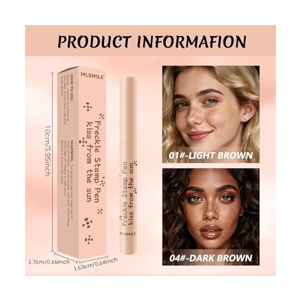 Stick à Faux Taches de Rousseur, Effet Naturel, Waterproof et Tenue Longue, Application Facile 01 Châtain clair Maquillage d...