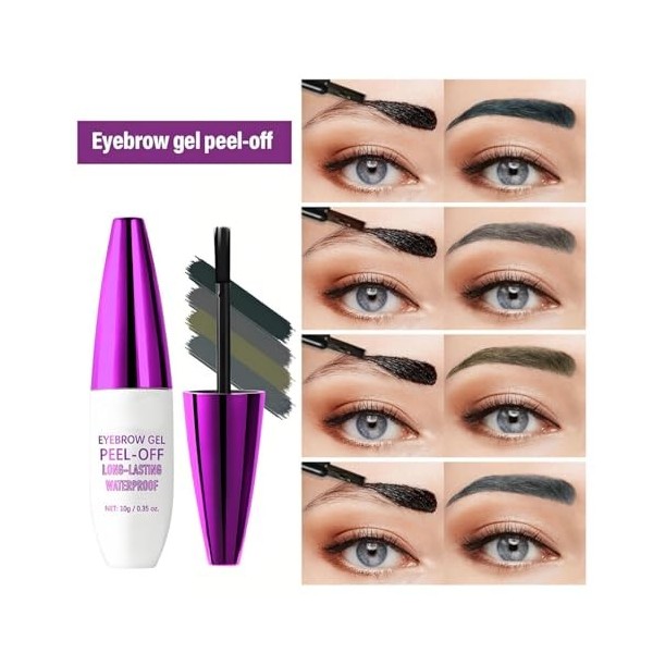 Gel teintant pour sourcils, gel peel-off pour sourcils, teinture waterproof pour facile à retirer, coloration teinture semi-p