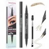 Professional Makeup Feutre à Sourcils Lift & Snatch, Waterproof, Sans Transfert, Crayon Sourcil Ultra-Fin Double 2 en 1 - Emb...