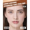 Gel Sourcils Peel Off, 2 Pcs Noir-Gris Teinture Sourcils Tattoo Longue Durée, Waterproof et Sans Bavures, Durée de Vie de 3 J