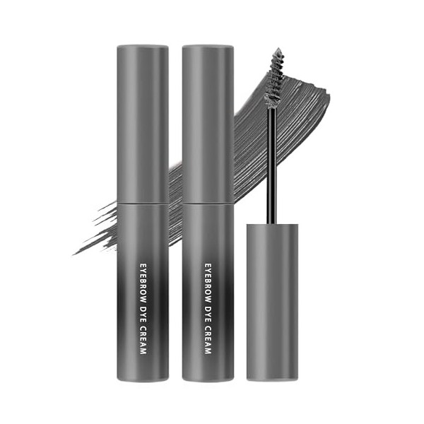 Sourcils Couleur Gel 2pcs, Gris Froid Eyebrow Gel Imperméable Longue Durée, Sourcils Crayon Coloré Extension du Volume Mascar